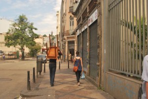 Table on the way to the bus stop